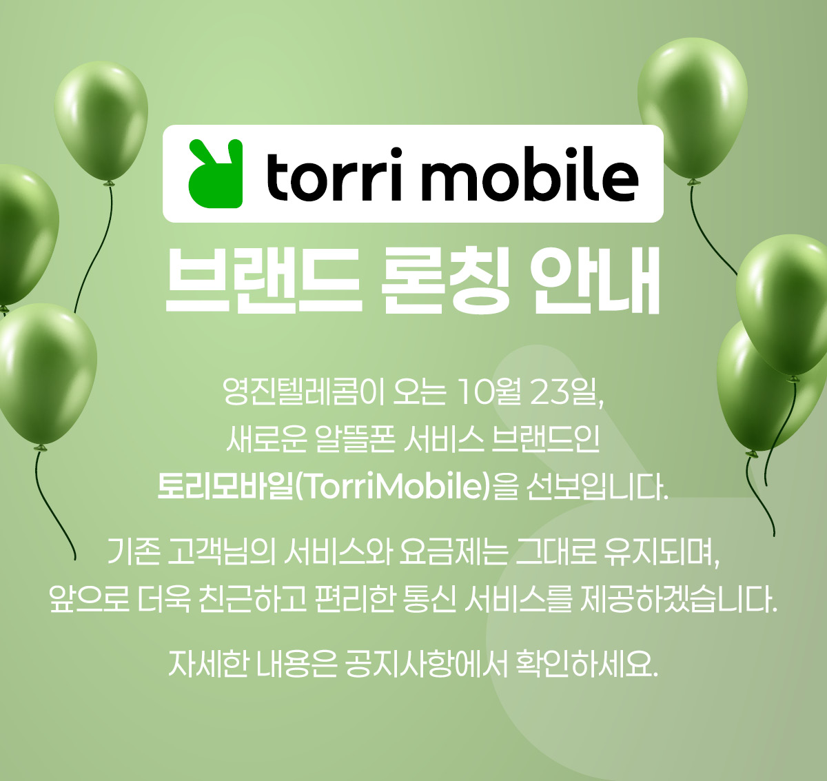 Torri mobile 브랜드 론칭